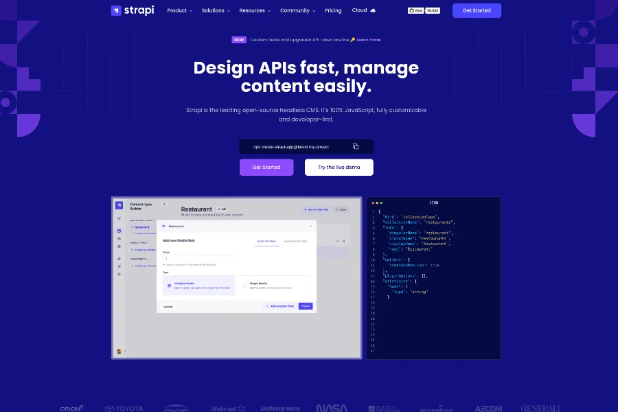 strapi-Best lightweight headless CMS