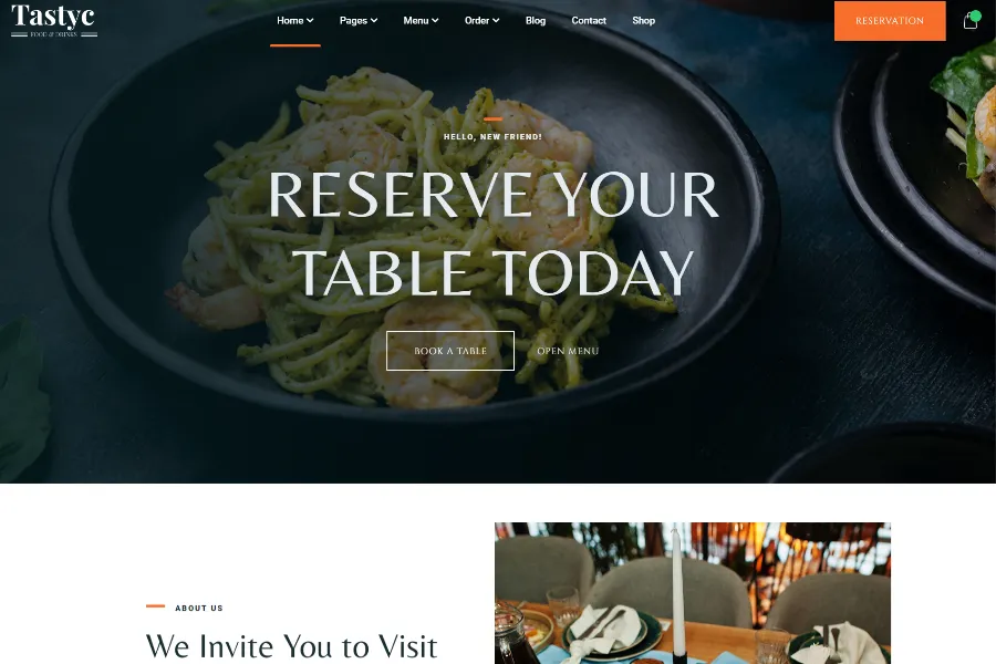 tastyc Restaurant Website Theme