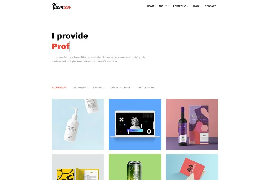 thomson free responsive portfolio template