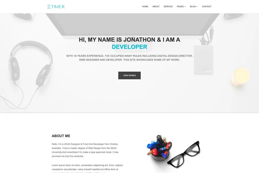 Timer, agency website template