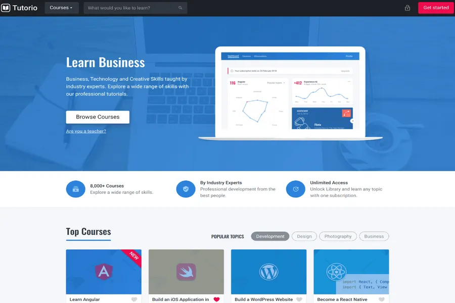 tutorio education platform & learning management template