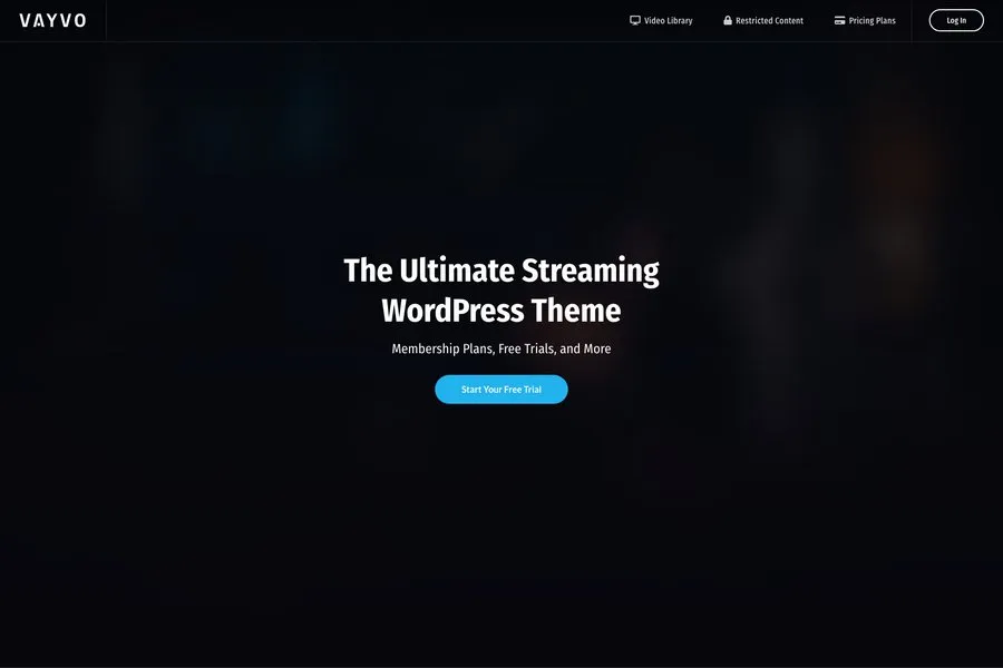 vayvo media streaming website template   