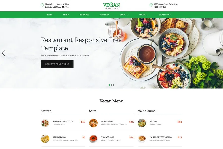 Restaurant Food Banquet Responsive Templates