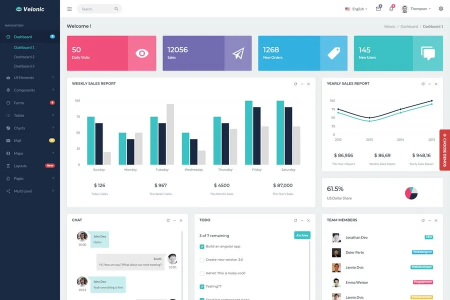 Velonic - Modern Design Dashboard Template