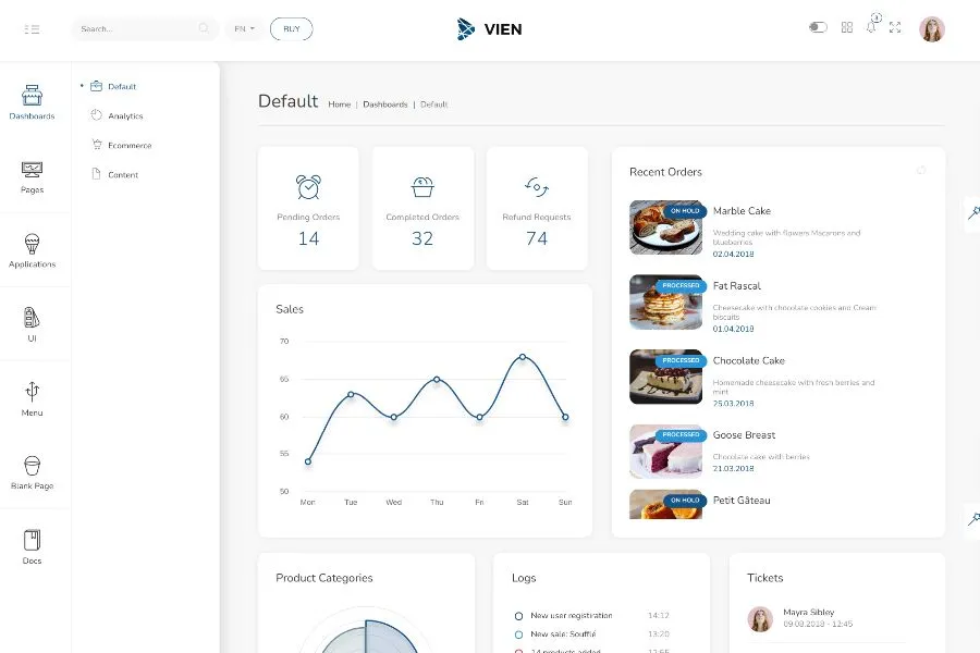 Vien - Bootstrap Angular Admin Template