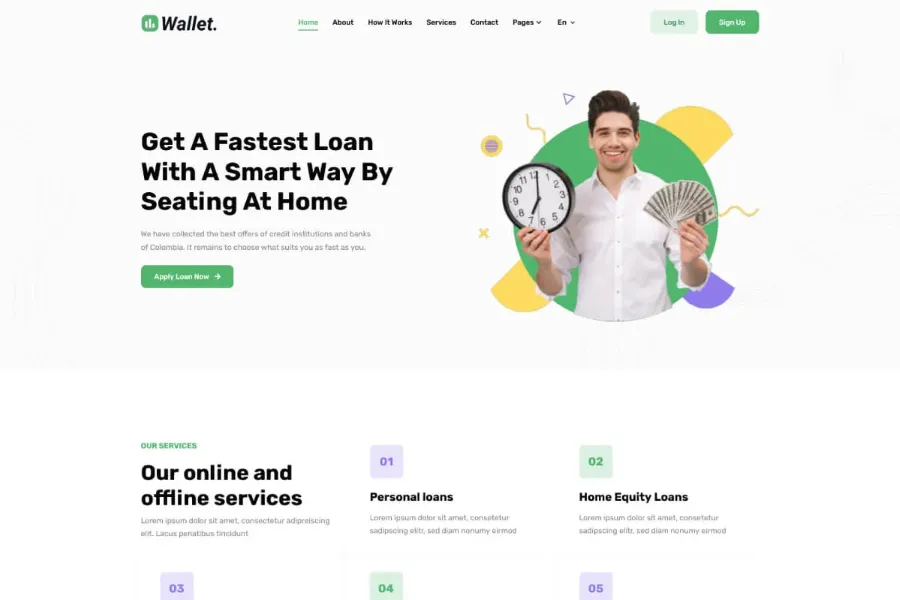 wallet bootstrap finance template