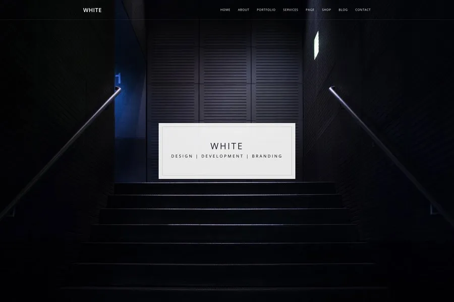 white wordpress portfolio template